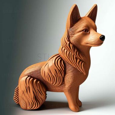 3D model Shikoku dog breed dog (STL)